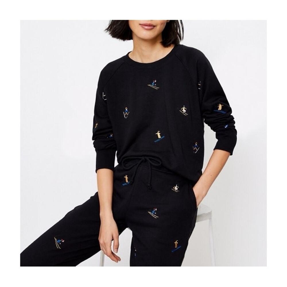 Lou & Grey x Loft Embroidered Ski Sweatshirt Pants Set